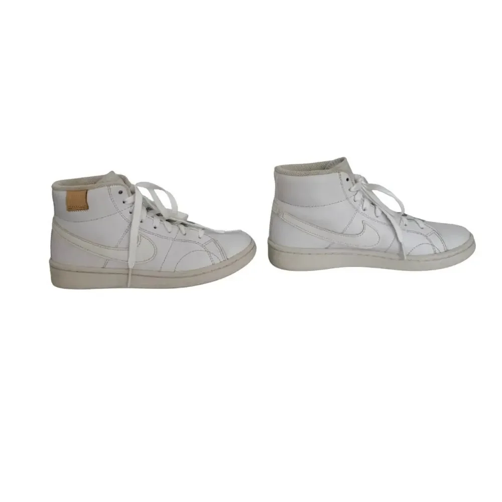 Nike White Leather High Top Sneakers Womens Size 6 Lace Up Casual Shoes